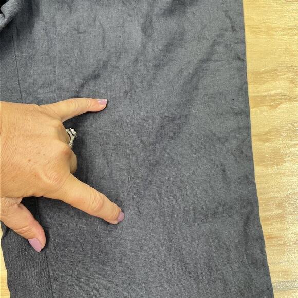 Pure J.Jill 100% Linen Pull On Pants Size Large Ankle Gray Lagenlook Beachy - Picture 9 of 15